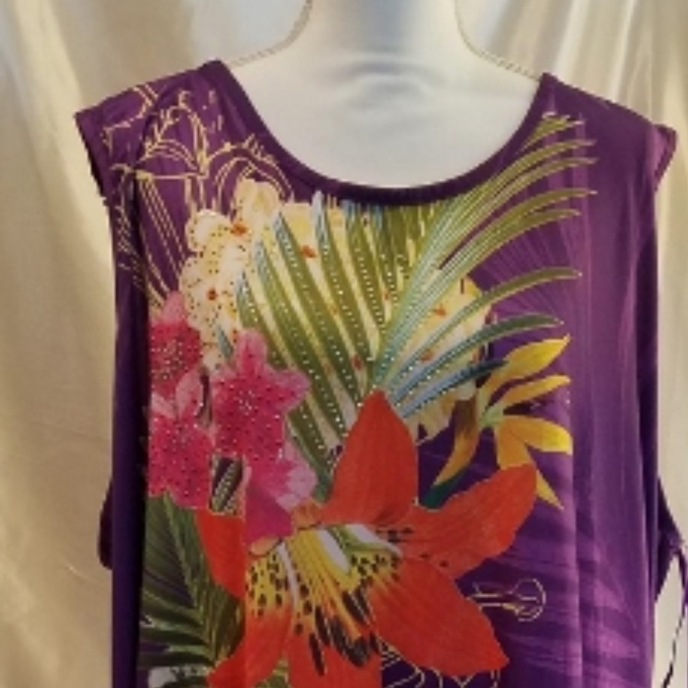 NWOT Catherine's Maxi Dress Purple Floral